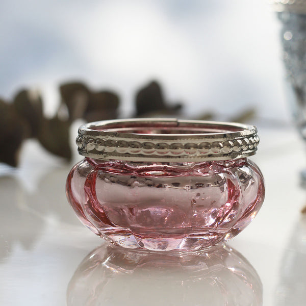 Queen Ann Small Glass Pot, Rose- SET OF 3