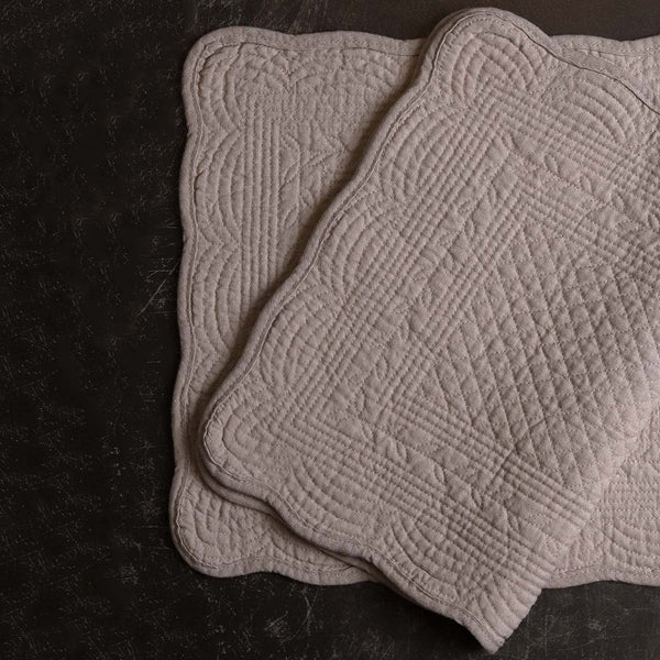 These Antique Stone Quilted Placemats will look great on your table for everyday or a special occasion.

