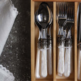 PEARL HANDLE, ROYAL CLASP 24PC CUTLERY SET