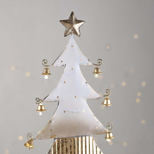 TREE WITH BELLS - GOLD & TAUPE