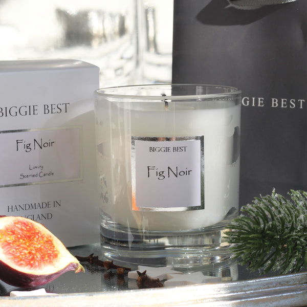 A candle with an exotic woody scent with notes of ripe figs a totally delicious and relaxing scent - Never leave a lit candle unattended

