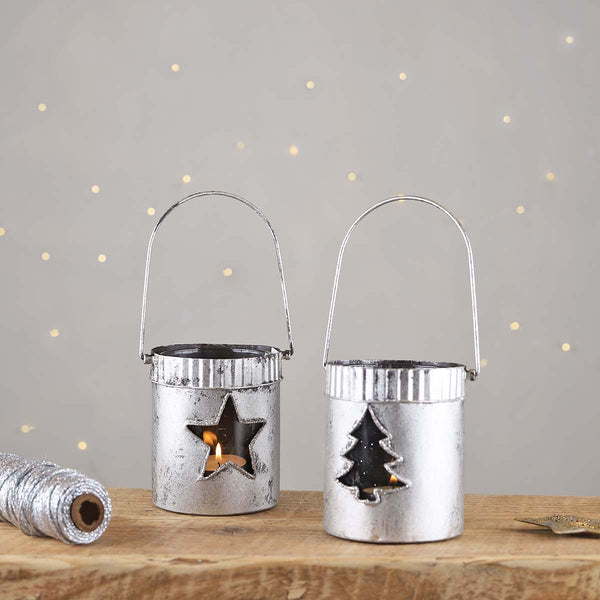 TREE CANDLE HOLDER - SILVER