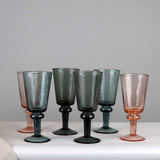 WINE GOBLET  HAMMERED-SMOKE-SET OF 2