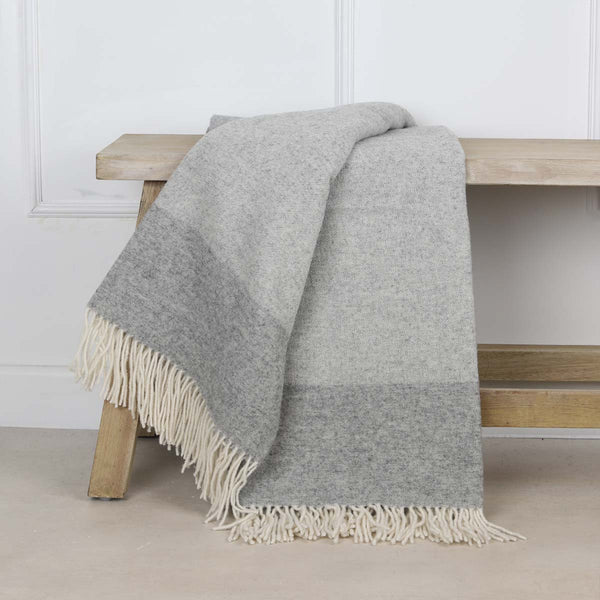 GREY TWO TONE WOOL THROW