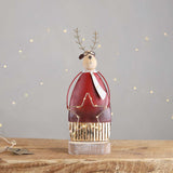 METAL REINDEER WITH LIGHT UP STAR - RED