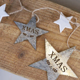 RUSTIC TIN STAR GARLAND